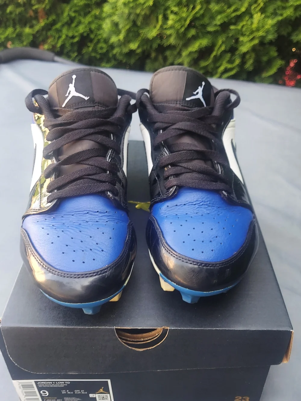 Air Jordan 1 Low TD Men’s Athletic Cleats in Blue, Black & White